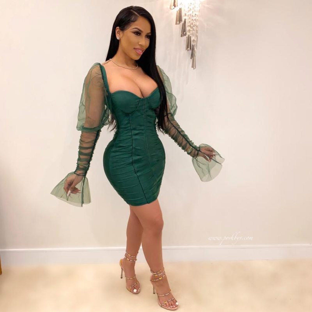 Brand new__never worn. Emerald color dress